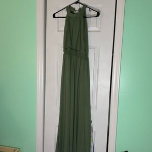 Super cute green dress with slits and elastic waist band and a turtleneck sorta.